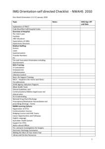 Microsoft Word - IMG Orientation Checklist .doc