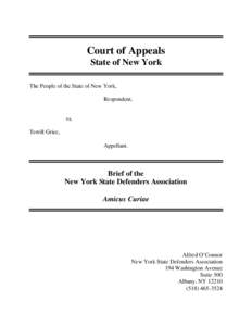 Court of Appeals State of New York The People of the State of New York, Respondent,  vs.
