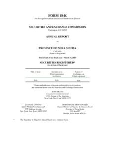 FORM 18-K For Foreign Government and Political Subdivisions Thereof SECURITIES AND EXCHANGE COMMISSION Washington, D.C[removed]