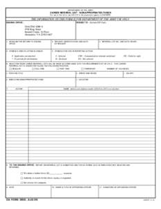 DEPARTMENT OF THE ARMY  CAREER REFERRAL LIST - NONAPPROPRIATED FUNDS For use of this form, see AR 215-3; the proponent agency is ODCSPER.  THE INFORMATION ON THIS FORM IS FOR DEPARTMENT OF THE ARMY USE ONLY.