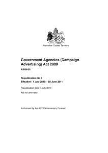 Government Agencies (Campaign Advertising) Act 2009