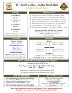 2014 NACDA & Affiliates (NACMA, NAADD, ICLA) Exhibit Hall Quick Facts Pricing Exhibit Details