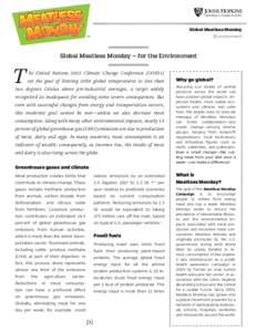 Global Meatless Monday (Environment) Global Meatless Monday — for the Environment  T