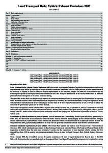 Land Transport Rule: Vehicle Exhaust Emissions 2007 Rule[removed]Part 1 Rule requirements...................................................................................................................................