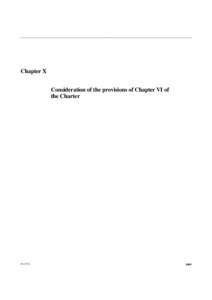 Chapter X Consideration of the provisions of Chapter VI of the Charter[removed]