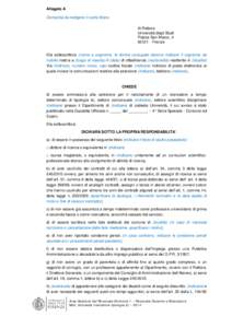 Allegato A Domanda da redigere in carta libera Al Rettore Università degli Studi Piazza San Marco, [removed]Firenze
