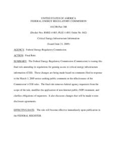Federal Register / United States administrative law / Federal Energy Regulatory Commission