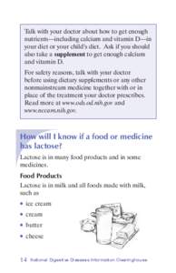 How will I know if a food or medicine has lactose?