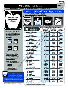 IRN# MC^2 STEM High School 601 Erieside Ave, Cleveland, OH—Grades 9-12—Cuyahoga CountySchool Year Report Card