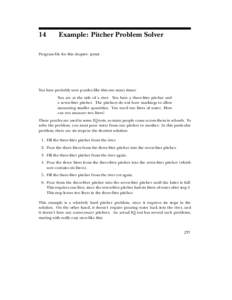 14  Example: Pitcher Problem Solver Program file for this chapter: pour