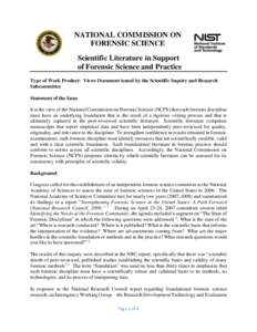 Criminology / Forensic science / Heuristics / Peer review / Scientific literature / Journal of the Canadian Society of Forensic Science / Science & Justice / Science / Knowledge / Academia