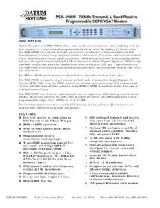 DATUM SYSTEMS PSM-4900H 70 MHz Transmit, L-Band Receive Programmable SCPC/VSAT Modem