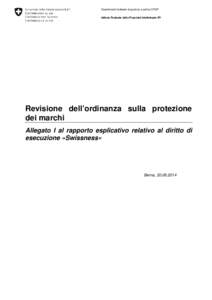 Dipartimento federale di giustizia e polizia DFGP Istituto Federale della Proprietà Intellettuale IPI Revisione dell’ordinanza sulla protezione dei marchi Allegato I al rapporto esplicativo relativo al diritto di