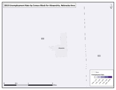 ´  2013 Unemployment Rate by Census Block for Alexandria, Nebraska Area 0.8%