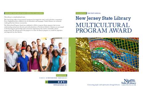 2014 EDITION  NEW JERSEY STATE LIBRARY MULTICULTURAL PROGRAM AWARD THE FIRST ANNUAL