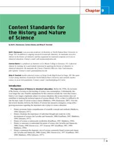 Chapter 9  by Seth C. Rasmussen, Carmen Giunta, and Misty R. Tomchuk Seth C. Rasmussen is an associate professor of chemistry at North Dakota State University in