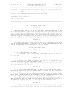 ************************* *CENTRAAL WETTENREGISTER* 09 mei 2007 ************************* ==================================================================== AB 2001 no. 96