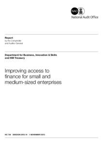 Report by the Comptroller and Auditor General Department for Business, Innovation & Skills and HM Treasury