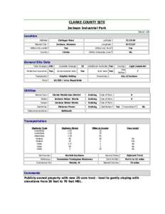 CLARKE COUNTY SITE Jackson Industrial Park Site Id: 100 Location Address: