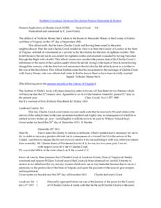 Southern Campaign American Revolution Pension Statements & Rosters Pension Application of Charles Crook R2502 Nancy Crook Transcribed and annotated by C. Leon Harris.  VA