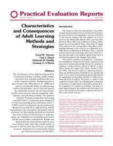 Cognitive science / Alternative education / Learning theory / Learning / Practice / Transfer of training / Adult learner / Experiential learning / Constructivism / Education / Educational psychology / Pedagogy