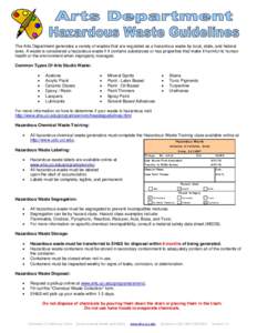 Natural environment / Waste / Chemical safety / Manufacturing / Waste management / Hazardous waste / Chemical waste / Water pollution / Dangerous goods / Safety data sheet / Hazardous waste in the United States / Solid waste policy in the United States