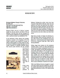 BREWERY HISTORY The Journal is © 2012 The Brewery History Society Brewery History, 62-63