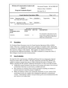 Division of Compensation Analysis and Support Document Number: DCAS-PER-047 Effective Date: [removed]