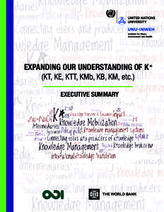 Expanding our understanding of K* (KT, KE, KTT, KMb, KB, KM, etc.) EXECUTIVE SUMMARY THE WORLD BANK