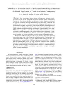 Geology / Regression analysis / Seismic wave / Error / Seismic tomography / Systematic error / Errors and residuals in statistics / P-wave / Statistics / Measurement / Knowledge