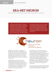 Editorial Editorial ERA-NET NEURON ERA-NET NEURON