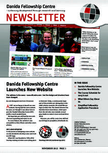 NEWSLETTER  NEWSLETTER Danida Fellowship Centre Launches New Website