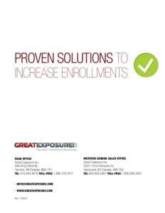 Proven Solutions to Increase EnrolLments Head office  Great Exposure Inc.,