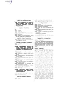 United States Army Corps of Engineers / United States Department of Defense / Flood Control Act / Emergency management / Federal Emergency Management Agency / Levee failures in Greater New Orleans / Flood / Title 33 of the Code of Federal Regulations / Title 42 of the United States Code / Meteorology / Atmospheric sciences / Public safety