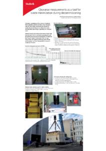 Clearance measurements as a tool for waste minimization during decommissioning Patrik Konnéus, Veronica Andersson and Maria Lindberg Studsvik Nuclear AB, SE[removed]Nyköping, Sweden  Clearance, exemption or free release