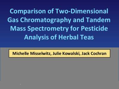 Comparison of Two‐Dimensional Gas Chromatography Time‐of‐Flight Mass Spectrometry and Gas Chromatography Tandem Mass Spectrometry for Pesticide Analysis in Herbal Teas