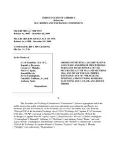 Administrative Proceeding: ICAP Securities USA LLC, Ronald A. Purpora, Gregory F. Murphy, Peter M. Agola, Ronald Boccio, Kevin Cunningham, Donald E. Hoffman, Jr., and Anthony Parisi