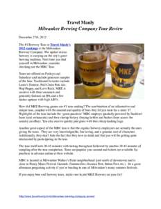 Milwaukee / Microbrewery / Wisconsin / Geography of the United States