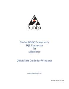 Simba ODBC Driver with SQL Connector for Salesforce Quickstart Guide