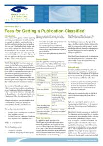 Information Sheet 3  Fees for Getting a Publication Classified Introduction  Films, videos, DVDs, games, and their supporting