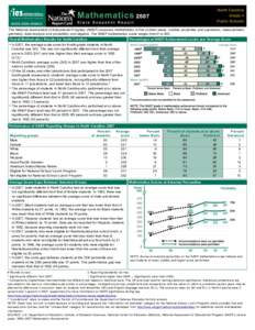 The National Assessment of Educational Progress (NAEP) assesses mathematics in five content areas: number properties and operations; measurement; geometry; data analysis and probability; and algebra. The NAEP mathematics