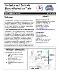 Northside and Eastside Bicycle/Pedestrian Trails City of Two Rivers Public Information Meeting  May 28, 2014