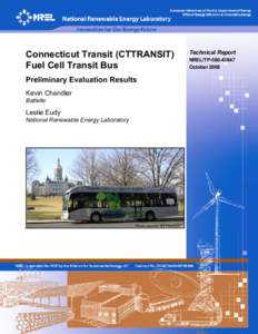 Connecticut Transit (CTTRANSIT) Fuel Cell Transit Bus: Preliminary Evaluation Results