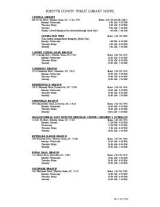 											            12/96	FORSYTH COUNTY PUBLIC LIBRARY HOURS