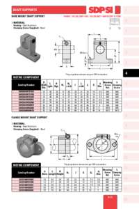 I  shaft supports BASE MOUNT SHAFT SUPPORT  Phone:  • Fax:  • www.sdp-si.com