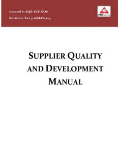 Supplier’s Quality Manual