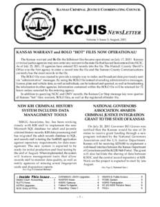 KANSAS CRIMINAL JUSTICE COORDINATING COUNCIL  .&-,6 N EWSLETTER