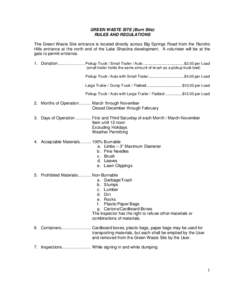 BURN SITE RULES AND REGULATIONS