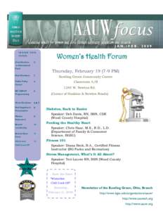 AAUWfocus JAN./FEB[removed]INSIDE THIS ISSUE:  Women’s Health Forum