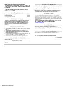 HIGHLIGHTS OF PRESCRIBING INFORMATION These highlights do not include all the information needed to use AGRYLIN safely and effectively. See full prescribing information for AGRYLIN. AGRYLIN® (anagrelide hydrochloride) c